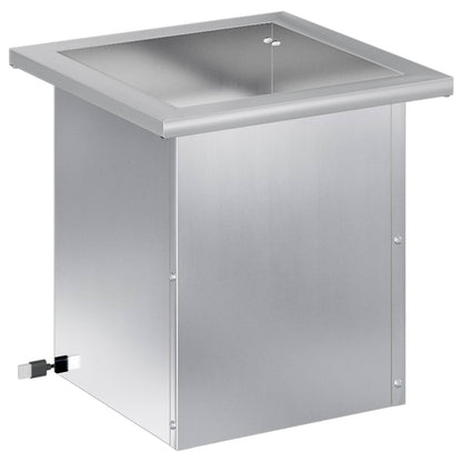 Garden Planter with LED Silver 30 x 30 x 30 cm Galvanised Steel