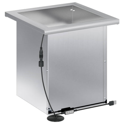 Garden Planter with LED Silver 30 x 30 x 30 cm Galvanised Steel