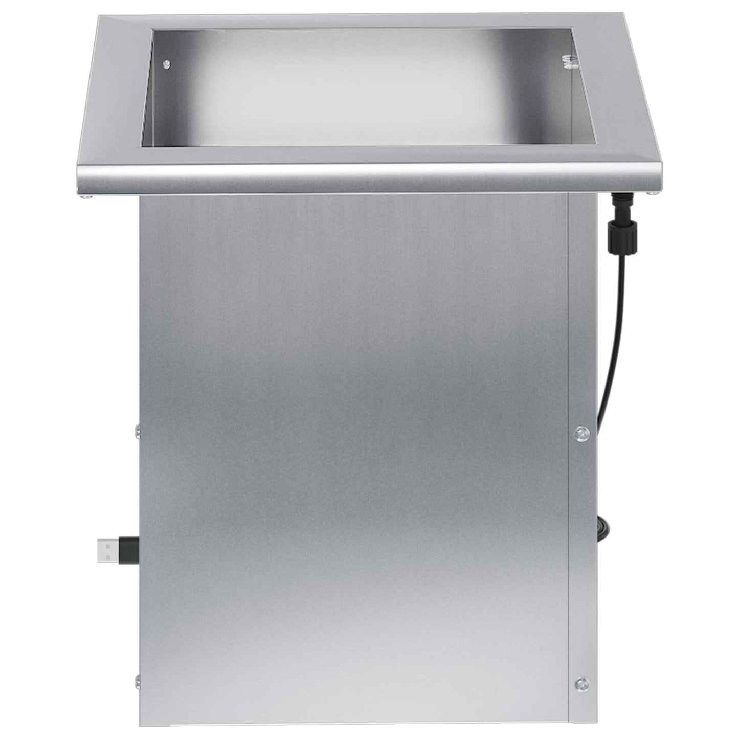 Garden Planter with LED Silver 30 x 30 x 30 cm Galvanised Steel