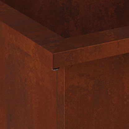 Garden Planter with LED Rusty 30 x 30 x 30 cm Weathering Steel