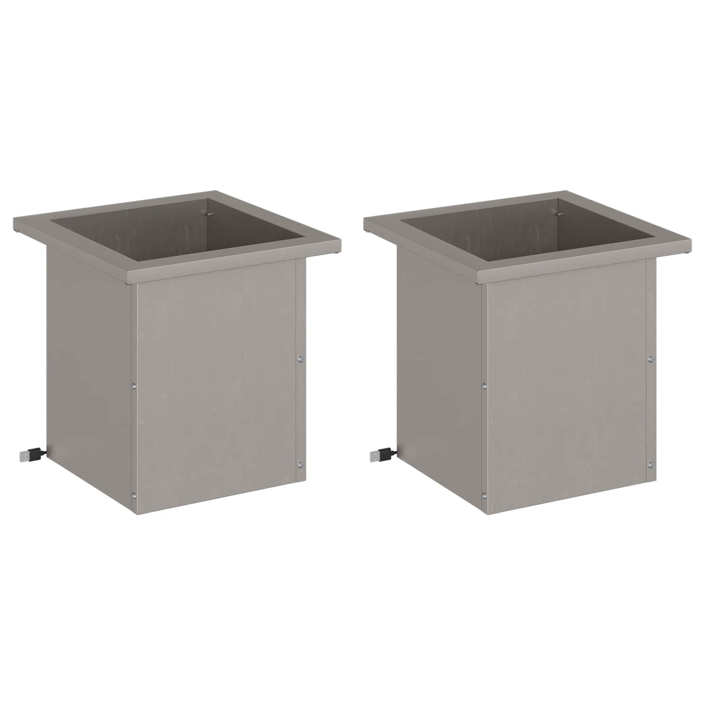 Garden Planter with LED 2 pcs Rusty 30 x 30 x 30 cm