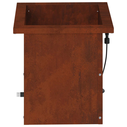 Garden Planter with LED 2 pcs Rusty 30 x 30 x 30 cm