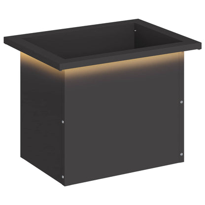 Garden Planter with LED Black 30 x 40 x 30 cm Steel