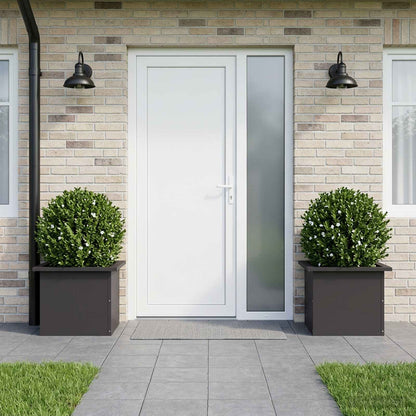 Garden Planter with LED 2 pcs Black 30 x 40 x 30 cm Steel