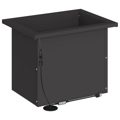 Garden Planter with LED 2 pcs Black 30 x 40 x 30 cm Steel