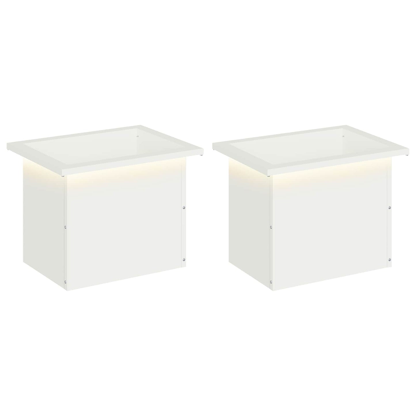 Garden Planter with LED 2 pcs White 30 x 40 x 30 cm Steel