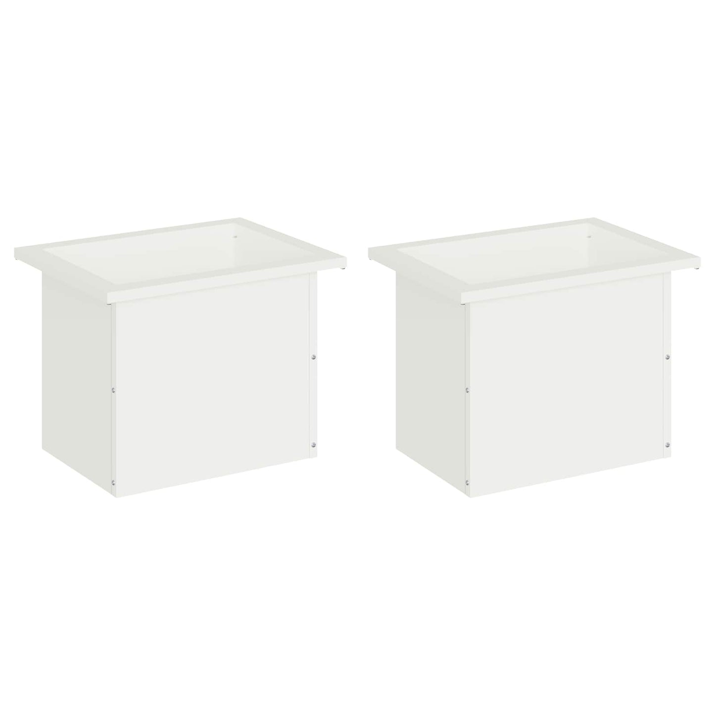 Garden Planter with LED 2 pcs White 30 x 40 x 30 cm Steel
