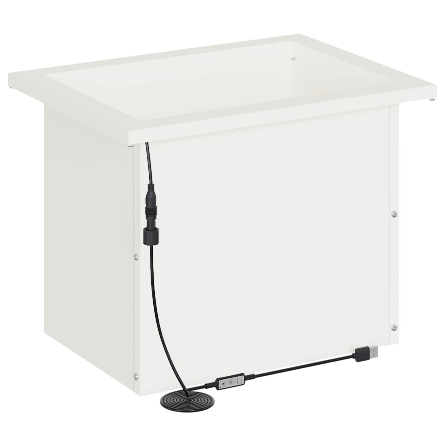 Garden Planter with LED 2 pcs White 30 x 40 x 30 cm Steel