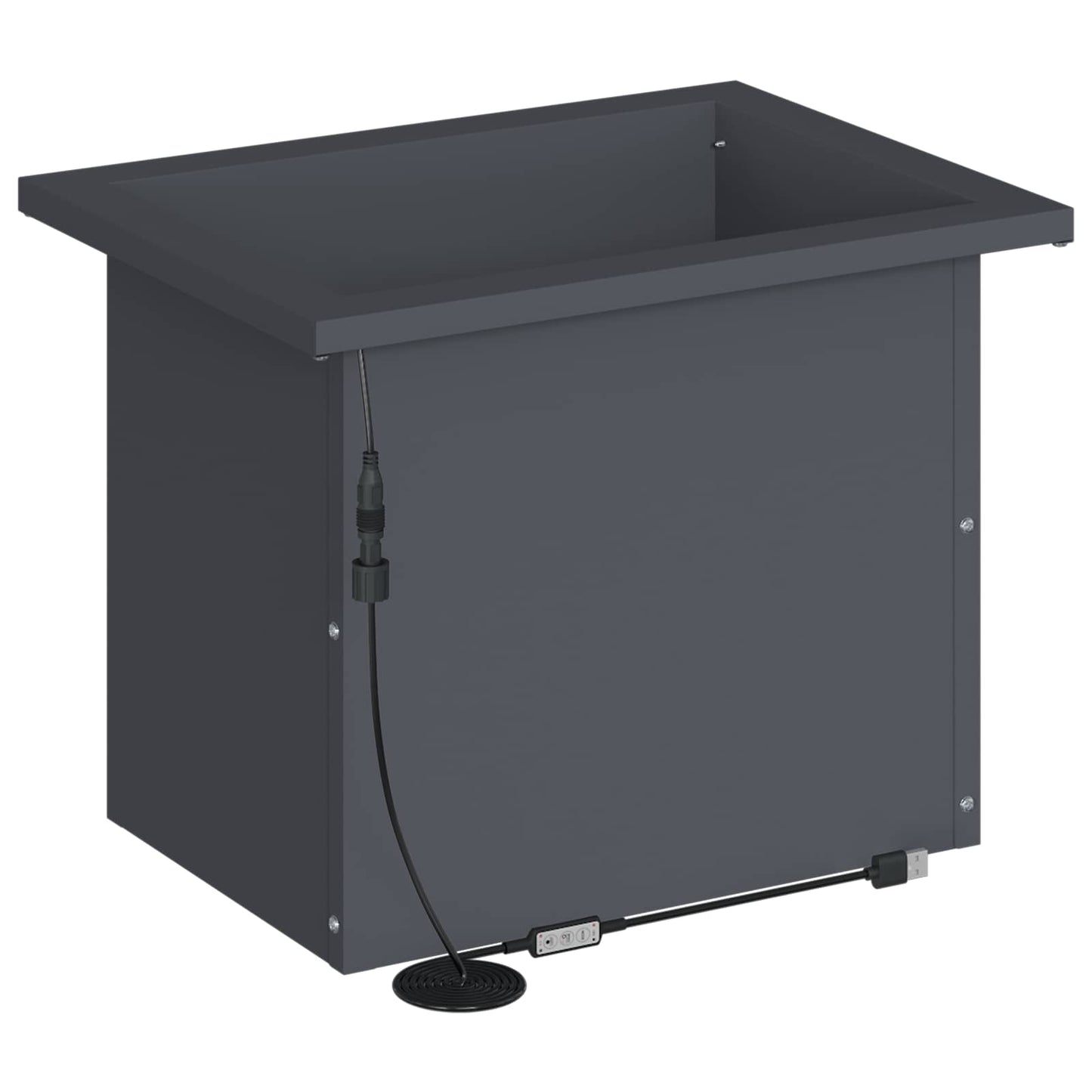 Garden Planter with LED 2 pcs Antracite 30 x 40 x 30 cm Steel