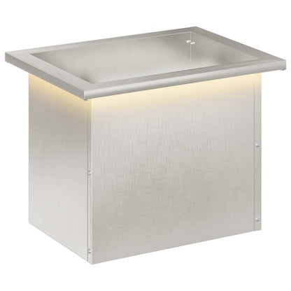 Garden Planter with LED Silver 30 x 40 x 30 cm Stainless Steel