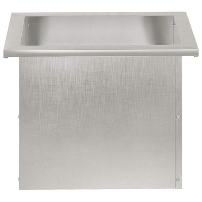 Garden Planter with LED Silver 30 x 40 x 30 cm Stainless Steel