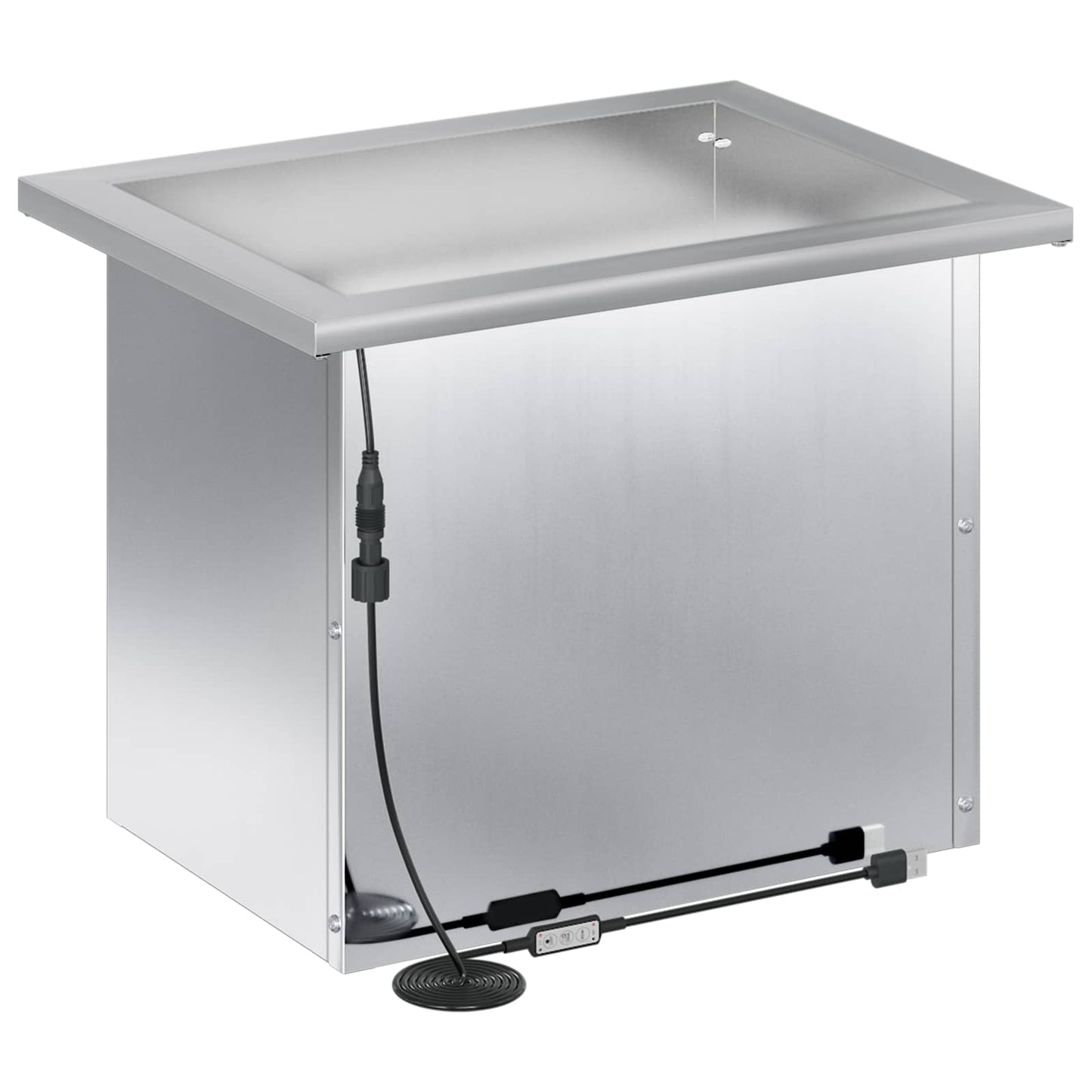 Garden Planter with LED Silver 30 x 40 x 30 cm Galvanised Steel