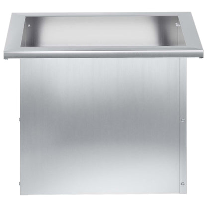Garden Planter with LED Silver 30 x 40 x 30 cm Galvanised Steel