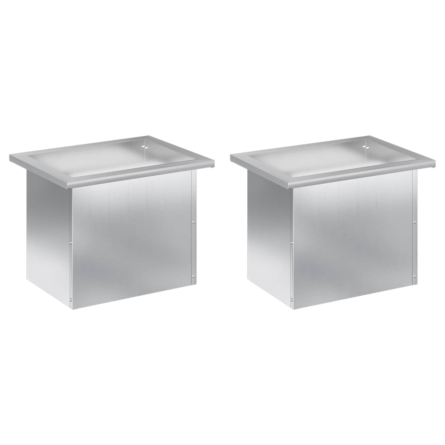 Garden Planter with LED 2 pcs Silver 30 x 40 x 30 cm