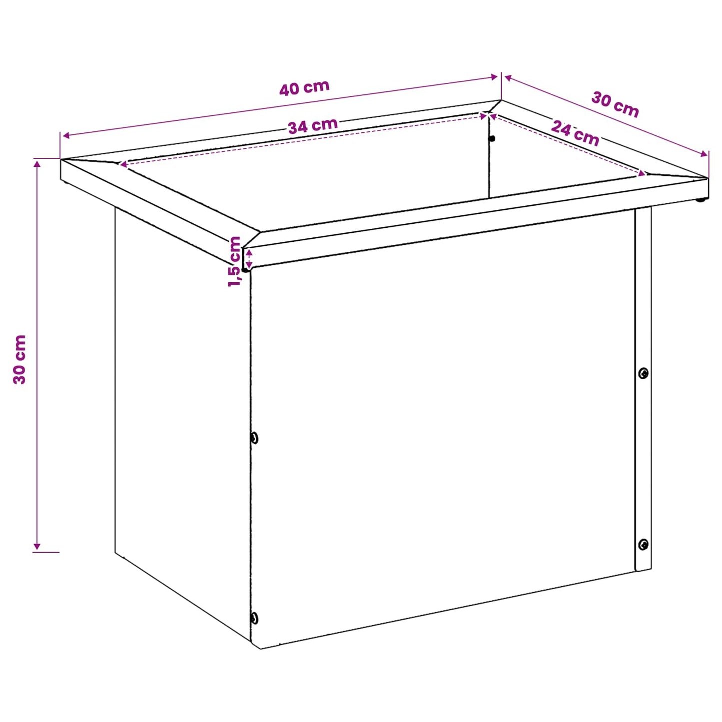 Garden Planter with LED 2 pcs Rusty 30 x 40 x 30 cm