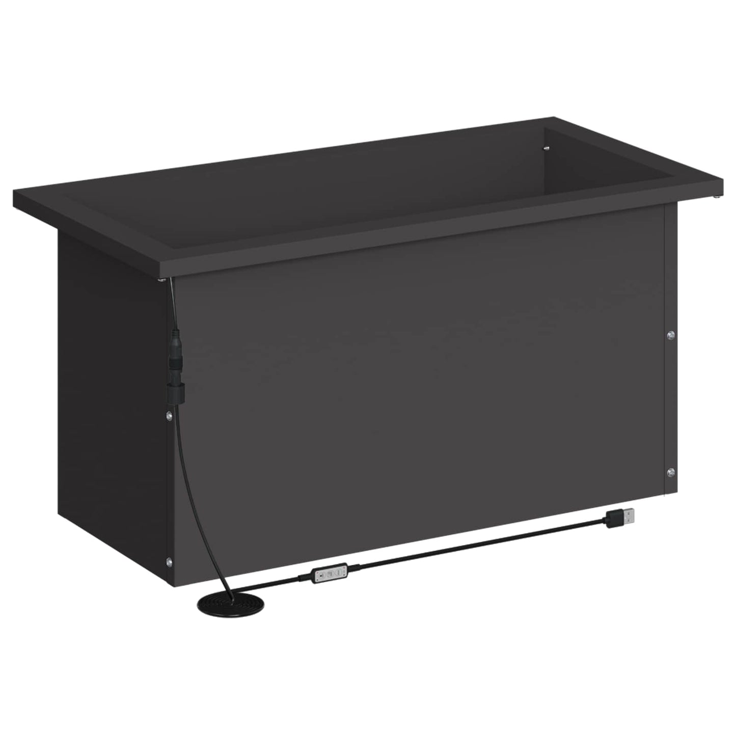 Garden Planter with LED Black 30 x 60 x 30 cm Steel