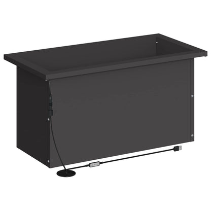 Garden Planter with LED Black 30 x 60 x 30 cm Steel