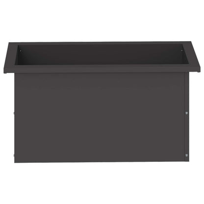 Garden Planter with LED 2 pcs Black 30 x 60 x 30 cm Steel