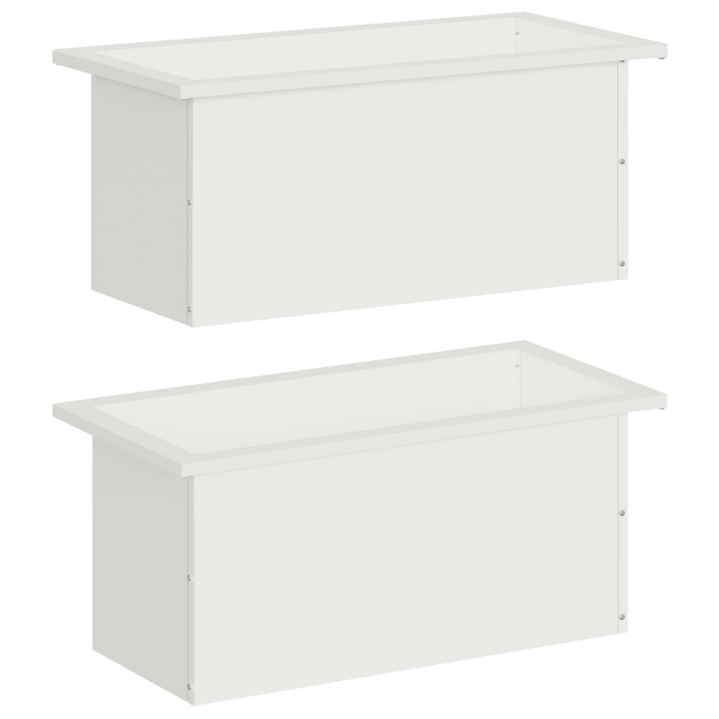 Garden Planter with LED 2 pcs White 30 x 60 x 30 cm Steel