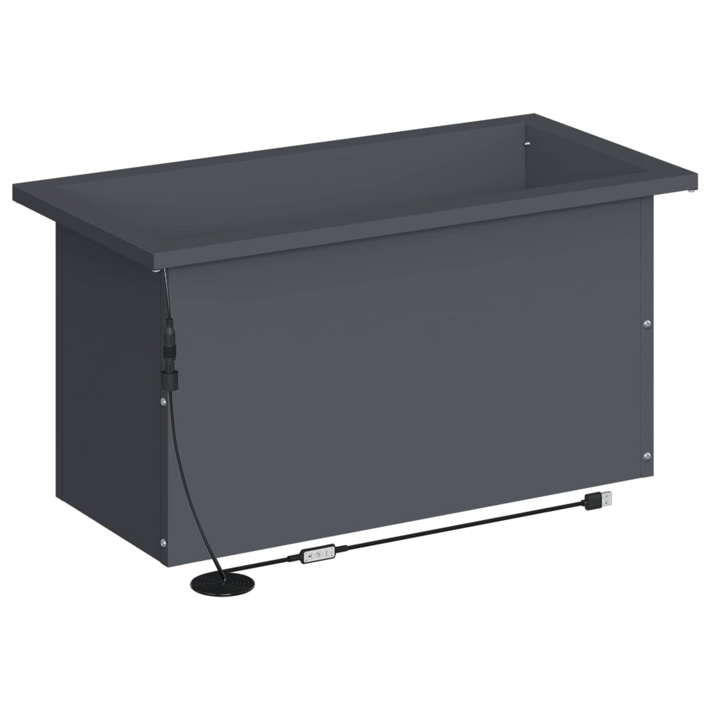 Garden Planter with LED 2 pcs Antracite 30 x 60 x 30 cm Steel
