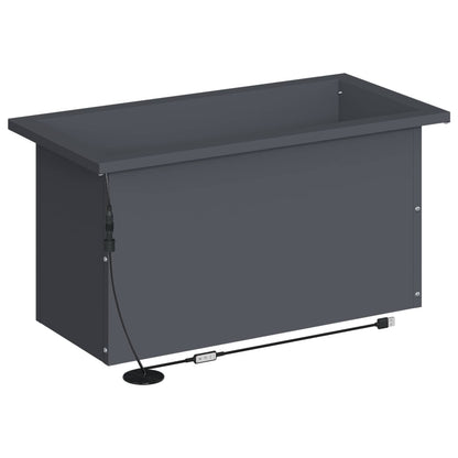 Garden Planter with LED 2 pcs Antracite 30 x 60 x 30 cm Steel