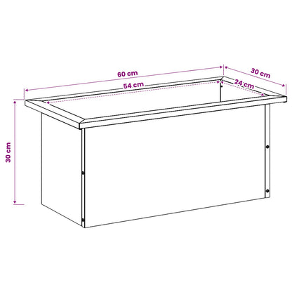 Garden Planter with LED 2 pcs Antracite 30 x 60 x 30 cm Steel