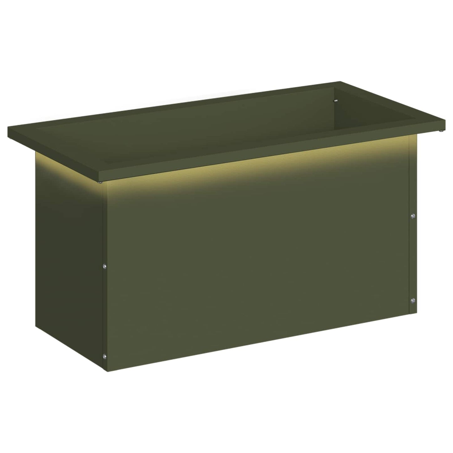 Garden Planter with LED Olive Green 30 x 60 x 30 cm Steel