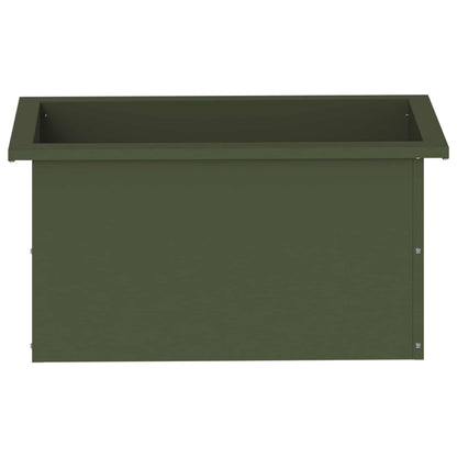 Garden Planter with LED Olive Green 30 x 60 x 30 cm Steel