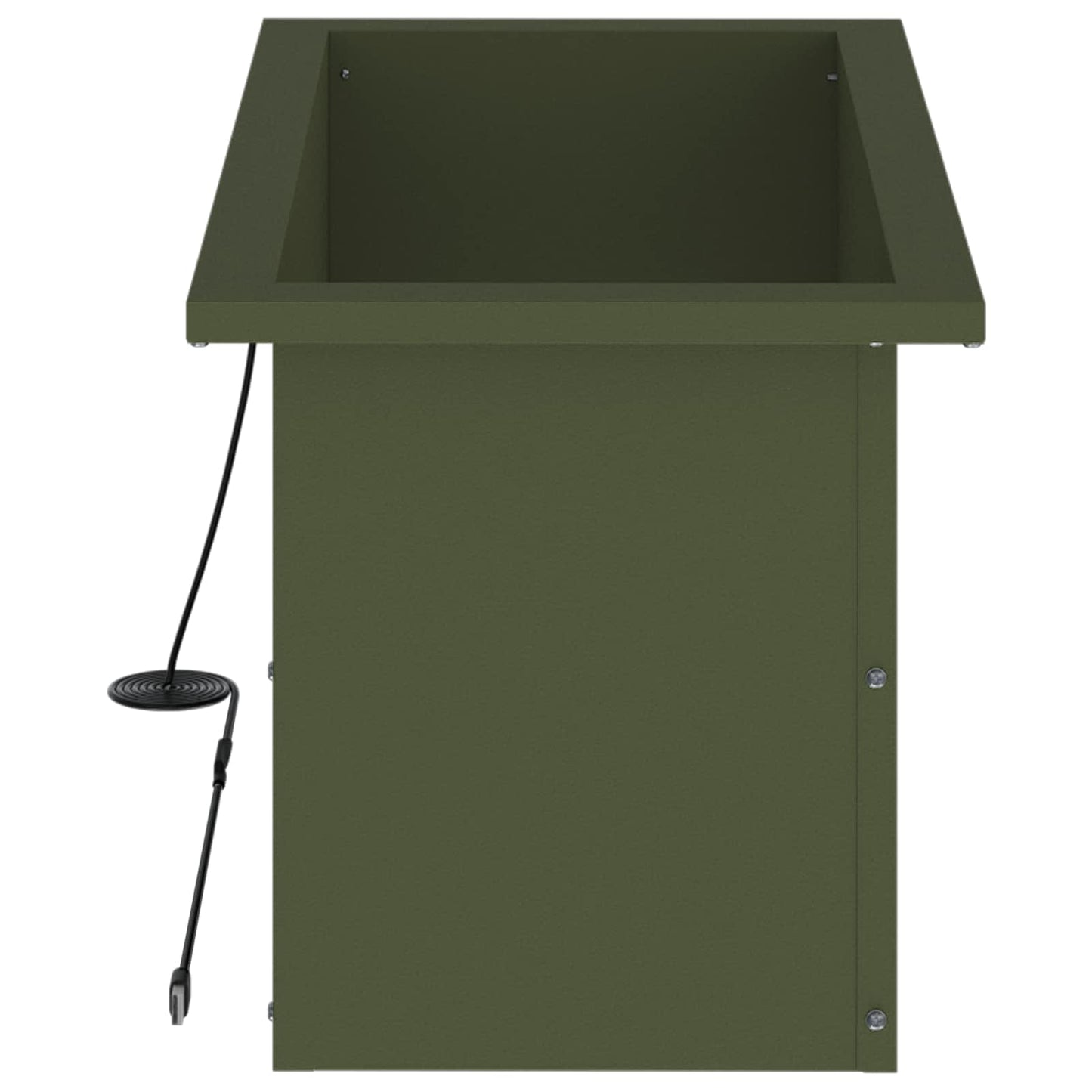 Garden Planter with LED Olive Green 30 x 60 x 30 cm Steel