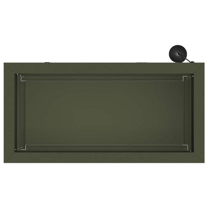 Garden Planter with LED Olive Green 30 x 60 x 30 cm Steel