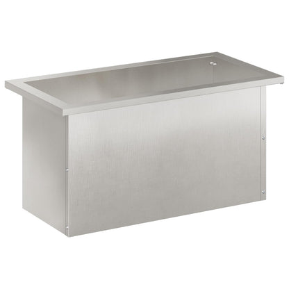 Garden Planter with LED Silver 30 x 60 x 30 cm Stainless Steel