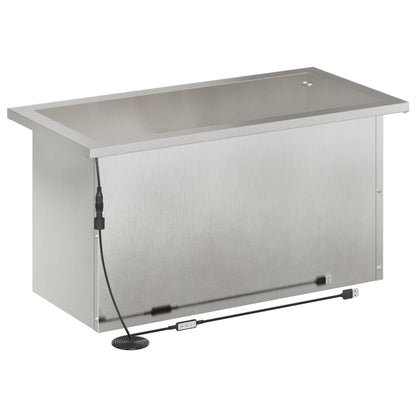 Garden Planter with LED Silver 30 x 60 x 30 cm Stainless Steel