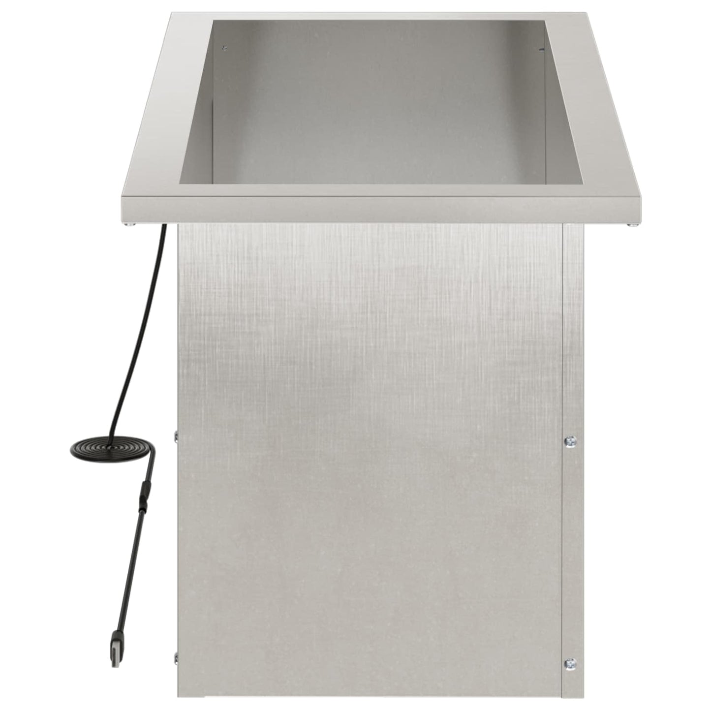 Garden Planter with LED Silver 30 x 60 x 30 cm Stainless Steel