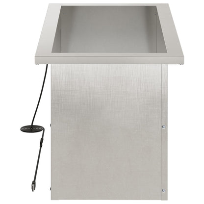Garden Planter with LED Silver 30 x 60 x 30 cm Stainless Steel