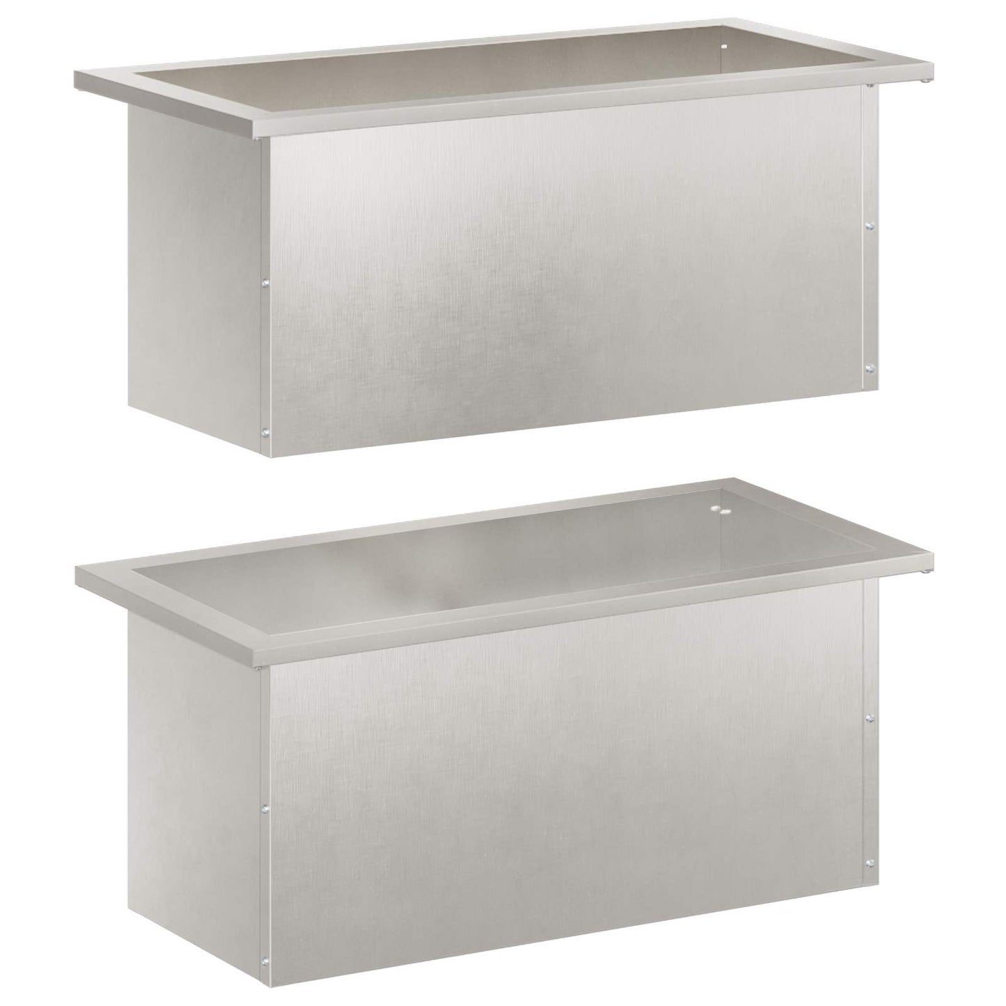 Garden Planter with LED 2 pcs Silver 30 x 60 x 30 cm