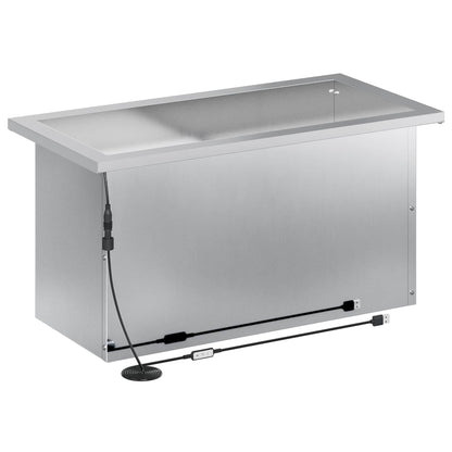 Garden Planter with LED 2 pcs Silver 30 x 60 x 30 cm