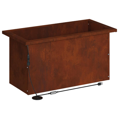 Garden Planter with LED Rusty 30 x 60 x 30 cm Weathering Steel