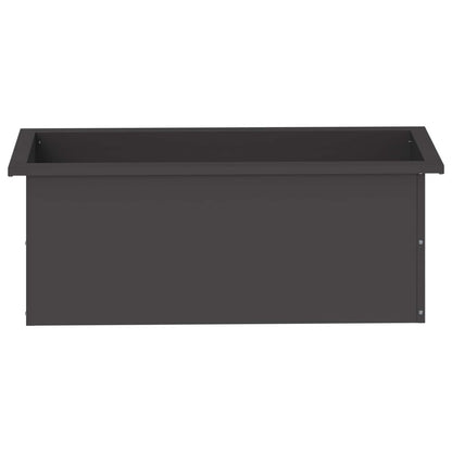 Garden Planter with LED Black 30 x 80 x 30 cm Steel