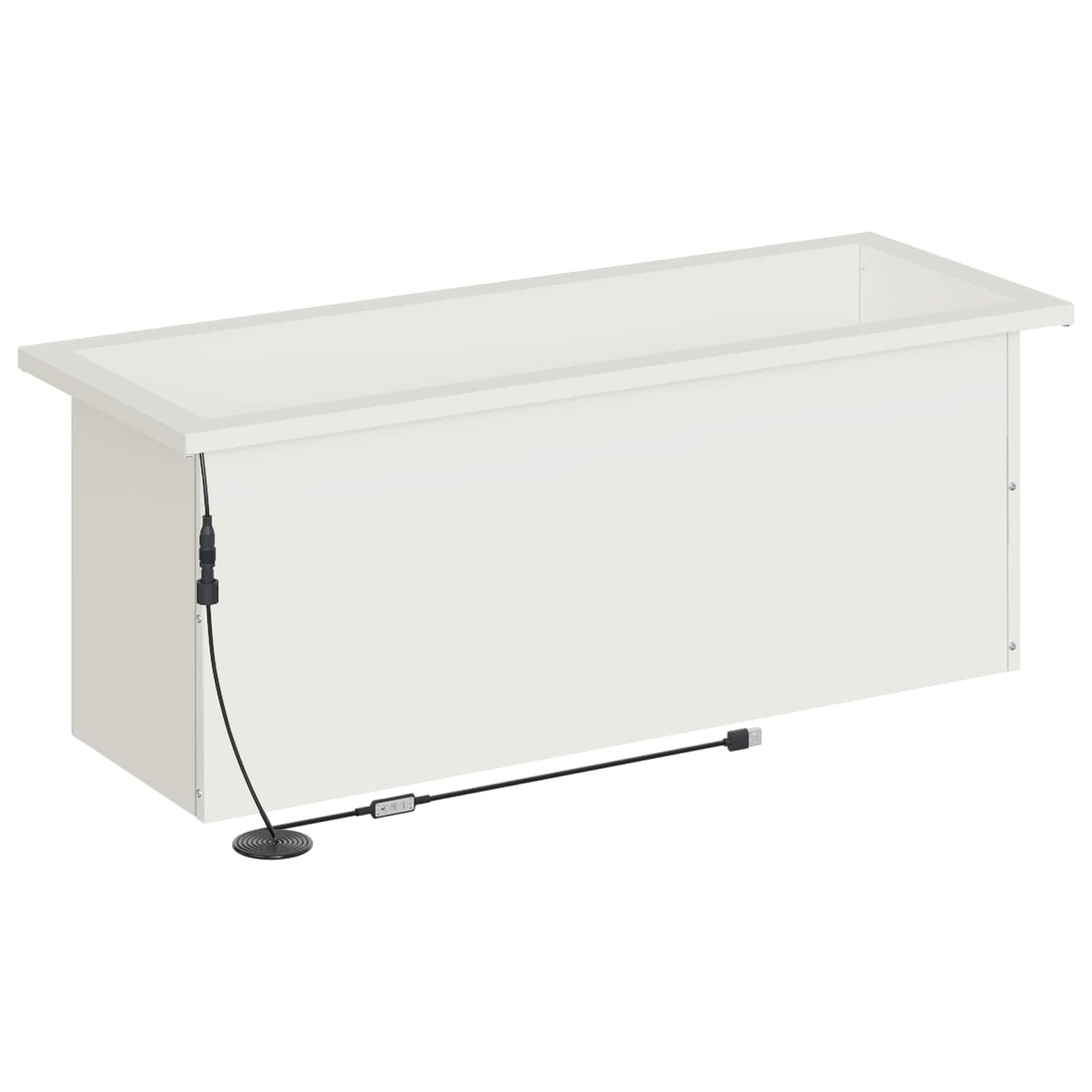 Garden Planter with LED White 30 x 80 x 30 cm Steel
