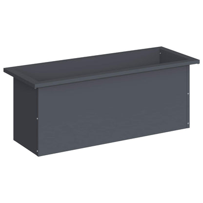 Garden Planter with LED Antracite 30 x 80 x 30 cm Steel