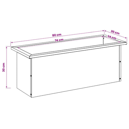 Garden Planter with LED Antracite 30 x 80 x 30 cm Steel