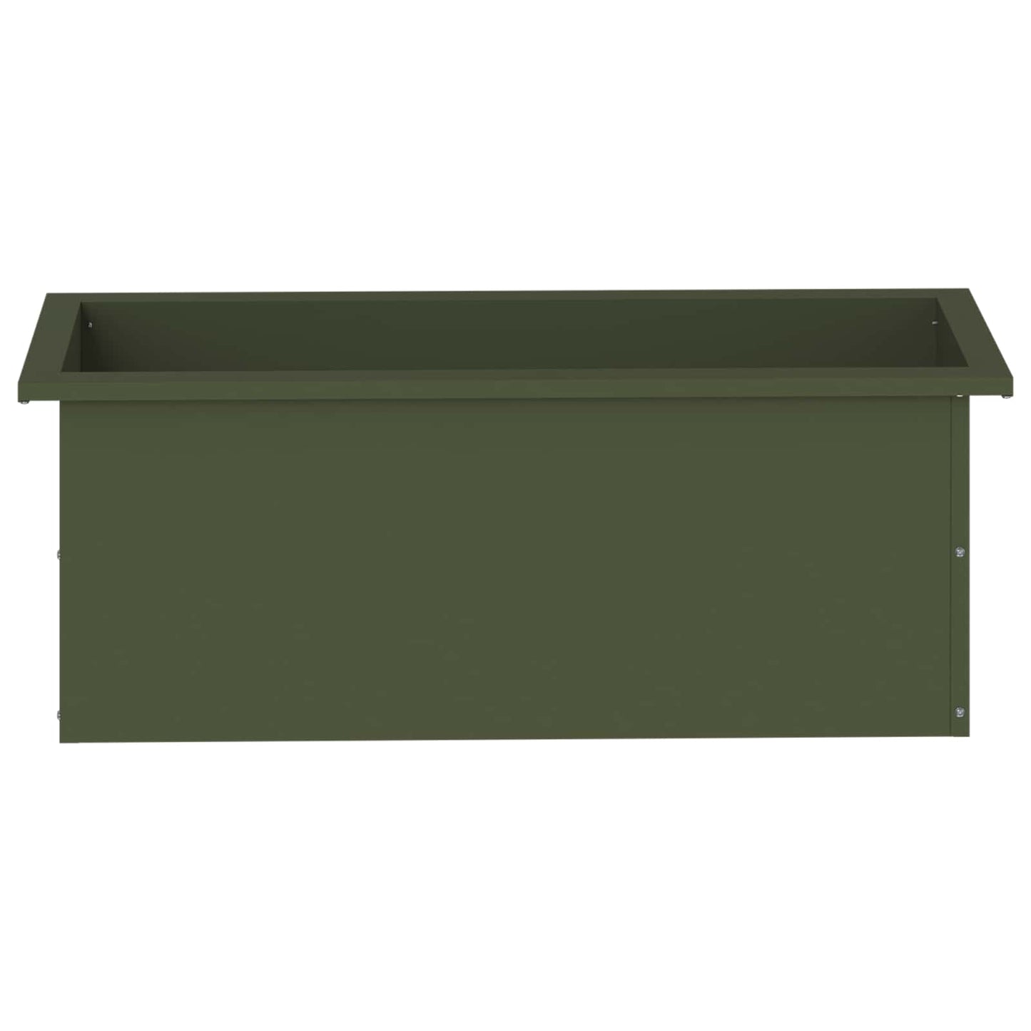 Garden Planter with LED Olive Green 30 x 80 x 30 cm Steel