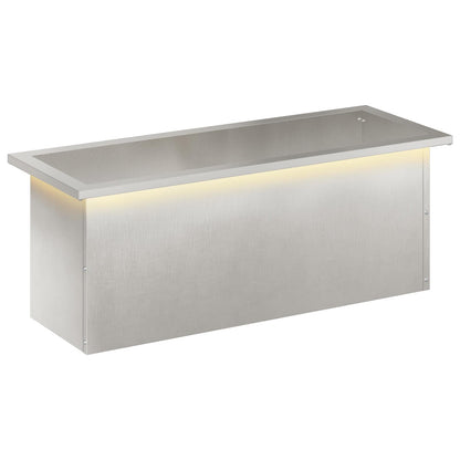 Garden Planter with LED Silver 30 x 80 x 30 cm Stainless Steel
