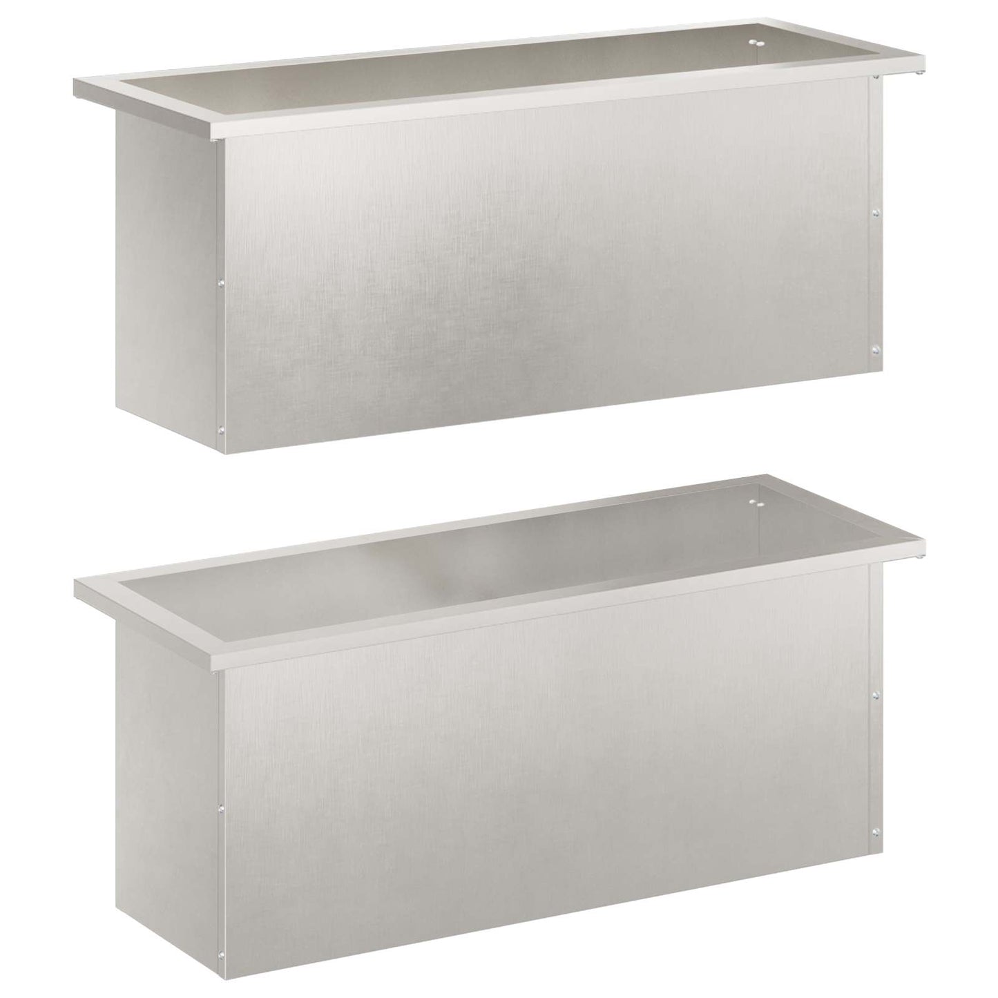 Garden Planter with LED 2 pcs Silver 30 x 80 x 30 cm