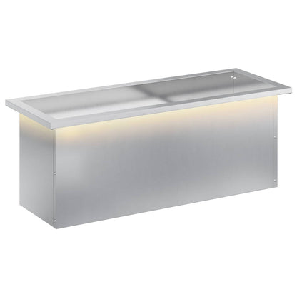 Garden Planter with LED Silver 30 x 80 x 30 cm Galvanised Steel