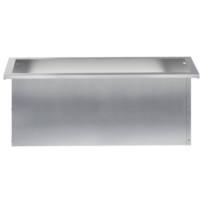 Garden Planter with LED Silver 30 x 80 x 30 cm Galvanised Steel