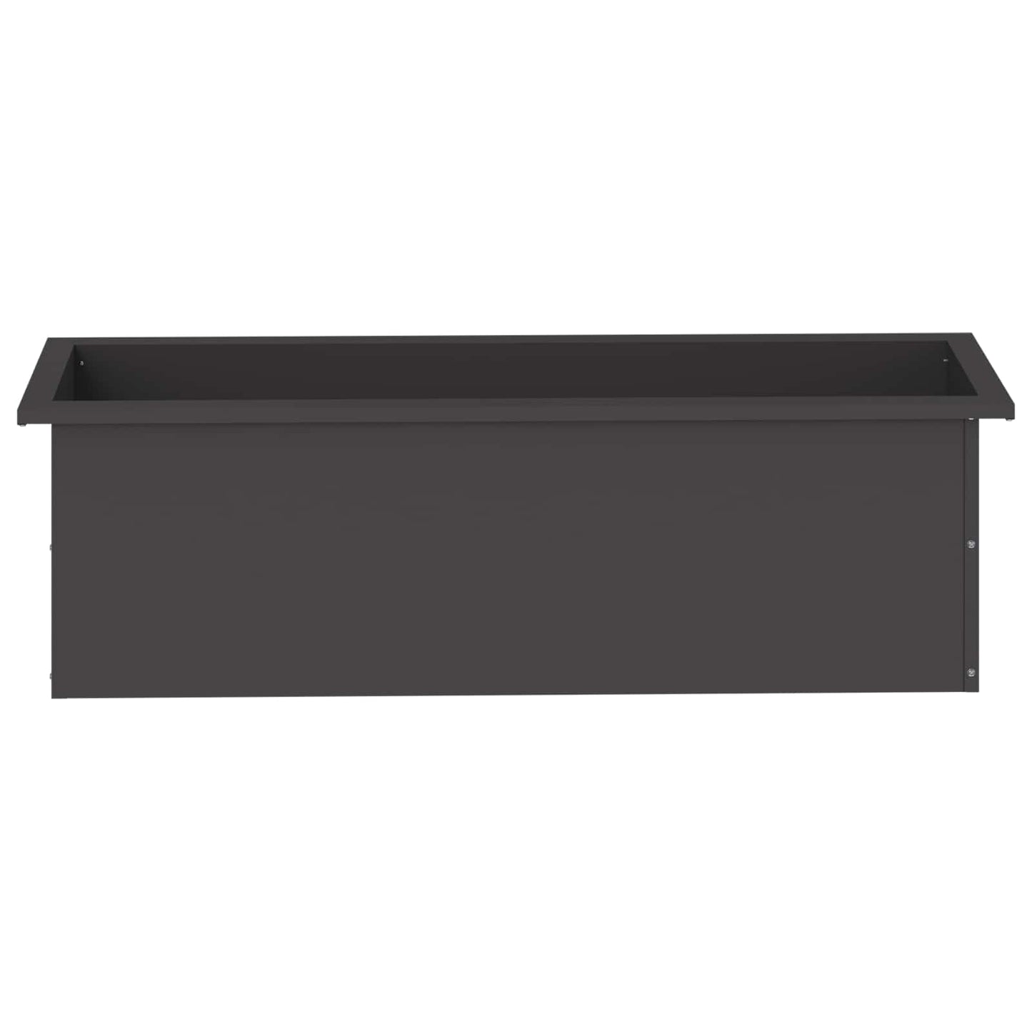 Garden Planter with LED Black 30 x 100 x 30 cm Steel