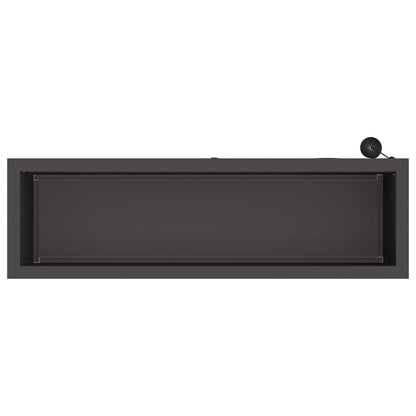 Garden Planter with LED Black 30 x 100 x 30 cm Steel