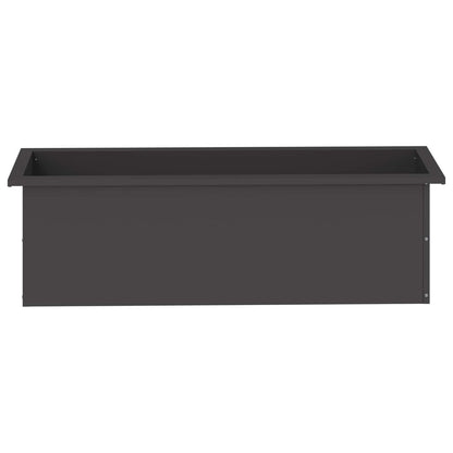 Garden Planter with LED 2 pcs Black 30 x 100 x 30 cm Steel