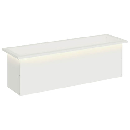 Garden Planter with LED White 30 x 100 x 30 cm Steel